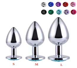 Sweet Magic 3pcsSet Size SML Metal Crystal Anal Plug Stainless Steel Booty Beads Jewelled Anal Butt Plug Sex Toys Product for M6914967