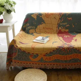 Decken World Map Designer Sofa Cover Stuhl Lounge Wurf Decken Wandteppiche