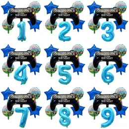 ديكور الحفلات 6pcs/الكثير من الأزرق الأسود بالون البالونات الأولاد لعبة الفيديو موضوعات الحدث عيد ميلاد هدايا ألغام ألعاب ألعاب ألعاب ألعاب الألعاب