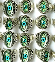 Whole 30 Mix Eyeball Ring Unique Design Evil Eyes Silver Rings Vintage Men Women Punk Rocker Cool Bands Man Boy Jewelry Favor6154171