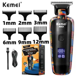 Elektrische Shavers Kemei KM-5090 Elektrisches Haar Clipper Multifunktionales Haushaarschneider Druck Graffiti Rasiermesser USB-Männer Elektrische Rasierer T240507