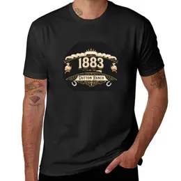 メンズTシャツ新しい1883ダットンランチレトロTシャツ夏のトップカスタマイズされたTシャツメンズプレーンパターンTシャツ2405