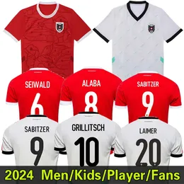 2024 Jersey de futebol da Áustria 24 25 25 Euro Copa da camisa de futebol nacional Equipe em casa fora Alaba Sabitzer Lienhart Men Kids Camisetas de Futbol Uniforme