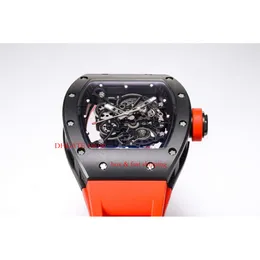 Tourbillon Watch Otomatik Erkek Şeffaf Tam İzle Movem Dial Saatler Superclone Volan RM55 Tasarımcı Red RM055 Watchba Skeleto Devils Mechanical 1670