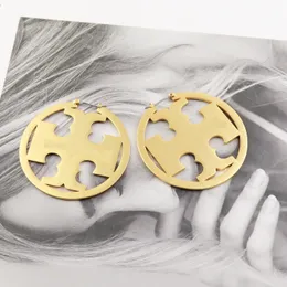 Donne Designer Luxury Orecchini Hoops Logo Stampato Big Brass Hoops di lusso Gioielli di moda di alta qualità per Lady Girls