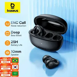 Cell Phone Earphones Baseus AirGo AS01 wireless headphone clip headphone Bluetooth 53 2MIC ENC highdefinition call noise reduction headphone sports headphone J24