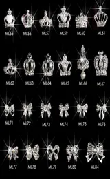 100st Silver Crown Bows Rhinestone Nail Design Alloy 3D DIY Crown Nail Art Supplies Pendant Decorations Accessories ML55843141957