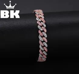 Hip Hop Copper 9mm Micro Pave Cz Cuban Link Armband Kubikzirne Herren Punk 7inch8inch Miami Armband Akzeptieren Sie Custom Color2416168