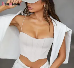 Women039s Tanks Camis White Black Backless Sexy Corset Crop Top Sleeveless Spaghetti Strap Tank Tops Summer Women Casual Tube4775180