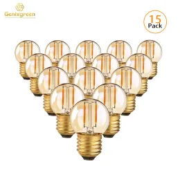 Dekorationer G40 Edison LED Filament Mini Globe Glödlampor 1W motsvarande 10Watt glödande E27 2200K 220V 12V 24V Dekorativa LED -glödlampor