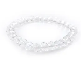 Transparentes 8 -mm -facettiertes Kristall -Perlen -Armband für Frauen Einfacher Stil dehnbarer Armbänder 20pcslot 6593175