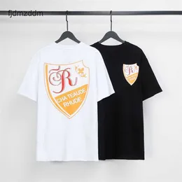 Men's and women's trends Designer fashion Small Crowd Beautiful Trend Rhude Shield Printed Hip Hop Men and Women Lovers Casual Round Neck Short Sleeve T-shirt