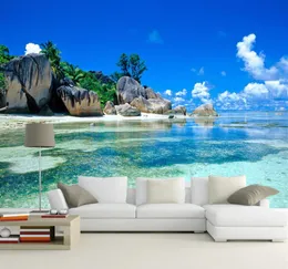 Niestandardowe tapeta 3D mural bez tknięcia sypialnia Livig Room sofa tła tło tła papier ocean morski plaż