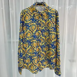 Camicie casual maschile di lusso da uomo slim fit da uomo pieno paisley manga manga longa ballo di fine anno chimica homme