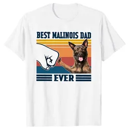 Herren-T-Shirts interessante belgische Schäferhund-Hunde T-Shirt Top Vintage Best Malinoah Dad All Time Vintage Vaters Day T-Shirt Kurzarm 100% Baumwoll T-Shirtl2405L2405