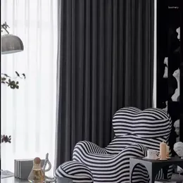 Vorhang Europäischer Stil Samtvorhänge für Wohnzimmer Schlafzimmer graue Serie Moderner minimalistischer Stoff maßgeschneidert Blackout