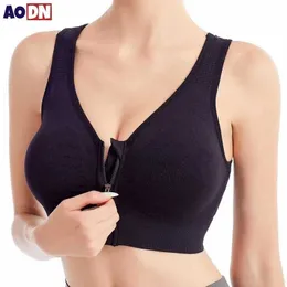 Bras Front Zipper Sports Bra с амортизационным поглощением для женского нижнего белья без стальных колец.