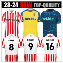 23 24 Stoke City Mikel Campbell Soccer Jerseys Smith Fletcher Powell Brown Clucas Home Kits 2023 2024