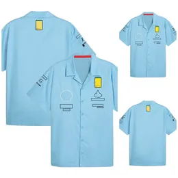 F1 Formula One Racing Dress 2024 New Blue Team Shirt Leisure Lapel Short-sleeved Shirt