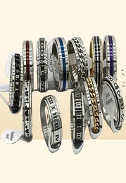 30pcslot Design Mix Spinner Ring Rotate Stainless Steel Men Fashion Spin Ring Male Female Punk Jewelry Party Gift Whole lots6005474