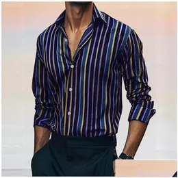 Camicie da uomo camicie da uomo a strisce casual le linee sono morbide e comode 2024 primavera estate design di moda con caduta di consegna ap otzdl