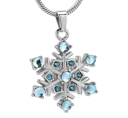 IJD12840 in acciaio inossidabile in acciaio Snowflake Cremation Collana Keepsake Memorial Urn Jewelry for Love Pets Human Ashes Ashes Reganing Jewelry2263697