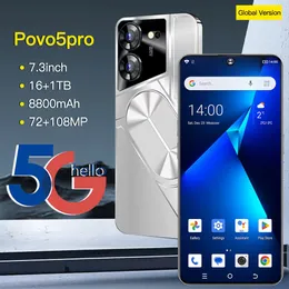 2024 POVO5PRO Android Smart Global English Telefono da 7,3 pollici Scherma