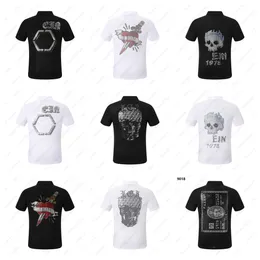 Philipe Plein Polo Camisas de luxo Marca masculina Design original Summer Alta qualidade de manga curta Skull pp clássico top algodão stromestone hip hop roupas casuais