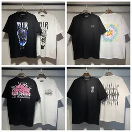 AMIS 디자이너 New T Shirts 가슴 편지 라미네이트 프린트 슬리브 하이 스트리트 느슨한 대형 타 셔츠 새로운 스타일 100% 순수 면적 커플 T 셔츠 01