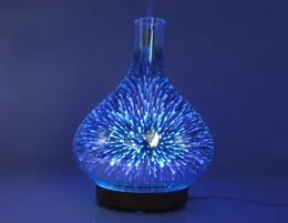 Duftlampen 3D -Feuerwerk Glasfeuchter farbenfrohe LED -Gradienten Nachtlicht Aromatherapie Maschine Haushalt ätherische Öl Diffu1134697