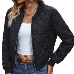 Women's Jackets Spring And Autumn Quilted Cotton Coat Black Fashion Baseball Thin