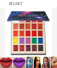 De039lanci matt läppstift palett multishade läpppalett skönhetsmakeup 25 färger professionell lipgloss halloween ansikte färg olja7659464