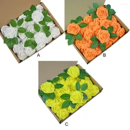 장식용 꽃 25 조각 인공 장미 가짜 홈 데스크톱 의식 꽃 지점