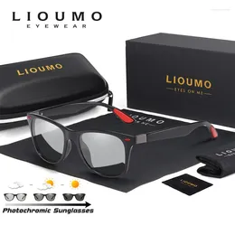 Sonnenbrille LIOUMO MODE POCHROM POLARISION MEN Square Sport Suns Brille für Frauen Anti-Blend-Fahren Gafas de Sol