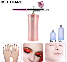 Munstycke Dual Action Airbrush Kit Compressor Portable Air Brush Paint Spray Gun For Nail Art Tattoo Cake Hydration Beauty Tool5524333