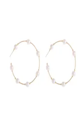 New Boho White Imitation Pearl Round Circle Hoop أقراط النساء ألعاب كبيرة للأصوات الكورية البيان المجوهرات الأقراط 7010541