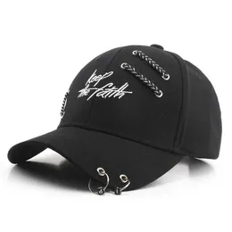 볼 캡은 믿음의 스냅 백 캡 남자 여자 링 체인 야구 모자 쿨 파 에온 사이클링 댄싱 모자 면화 선 하트 2021 새로운 모자 T240508을 유지합니다.