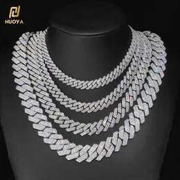 Drop Hip Hop Hop Necklace Silver18k Gold placcata 1012141520mm ghiacciata Diamond CZ Cuban Link Chain Gift per Himher 240508