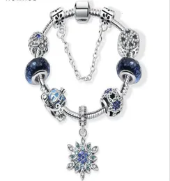 Шармовые бусы, подходящие для ювелирных изделий 925 Серебряные браслеты снежинки подвесной кулон Brangle Blue Sky Pumpkin Carm Charms Diy Jewelry с GI295S7819091
