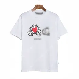 Palm Pa 24SS Summer Letter Printing Breaked Love Bear Logo T Shirt Boyfriend Gift فضفاضة الهيب هوب كبيرة للجنسين.