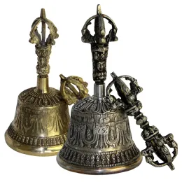 Instruments Tibetan Buddhist Meditation Bell and Dorje Set Shiplies Extra Loud MultiPurpose Hand Call Bell