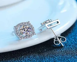 Real Moissanite Earrings 2CT VVS1 Lab Diamond 14K White Gold Plated Sterling Silver Earring for Women Ear Stud Fine Jewelry6468412