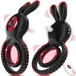 Andra hälsoskönhetsartiklar vibrerande kuk ringvibrator vuxen med vibrationer längre hårdare starkare g spot klitoris stimulator penis ring erektion y240503