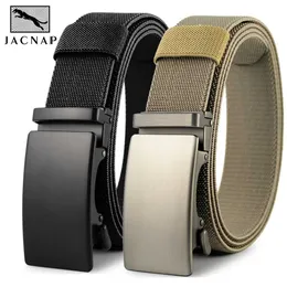 Cintos New Golf Sports Sports Elastic Metal Metal Automático Buckle Touch Stretch Nylon Mens Military Tactical Belt 115-150cm Bigs Big Size Belts Y240507