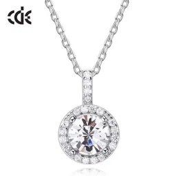 Sidel Round Pendant 925 Sterling Silver Necklace with rovski Crystal Clavicle Chain for Women5000850