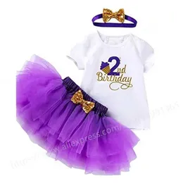 Dopklänningar Baby Girls 12th Birthday Party Dress Tutu Outfits Spädbarn Dop Q240507