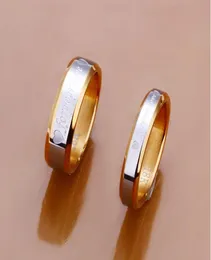 S18K Gold plattiert Frauen Hochzeit romantisch für immer Liebe Paar Ringe Set Modekostüm Ringe Schmuck Sets7352536