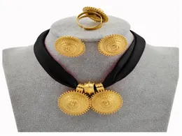 Anniyo Catena di corda fai -da -te Gioielli etiopi set d'oro in stile Eritrea Eritrea Ethnic Etnic Orecchini HABESHA Anello 217106 2204182144838