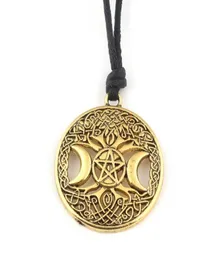 Triple Moon Goddess Wicca Pentagram Magic Amulet Necklace Vintage Silver Women Tree of Life Moon Collane a sospensione gotica per uomini 7418570