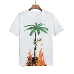 Palm PA 24SS Summer Letter Flame Printing Logo T Shirt pojkvän gåva Löst överdimensionerad hiphop unisex kort ärmälskare stil tees änglar 2020 rax